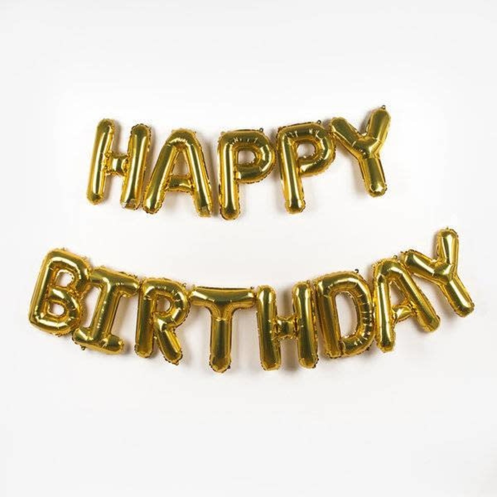 16 inches Happy Birthday Foil Balloons Bunting Gold