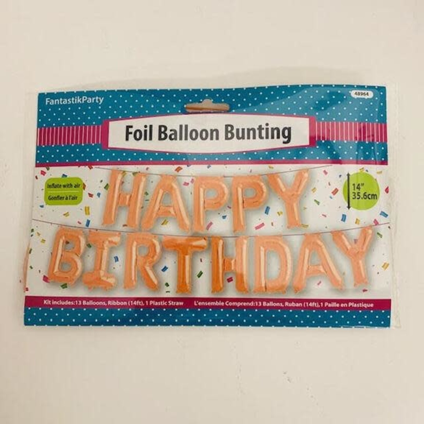 16 inches Happy Birthday Foil Balloons Bunting Rose Gold