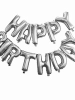 16 inches Happy Birthday Foil Balloons Bunting Silver