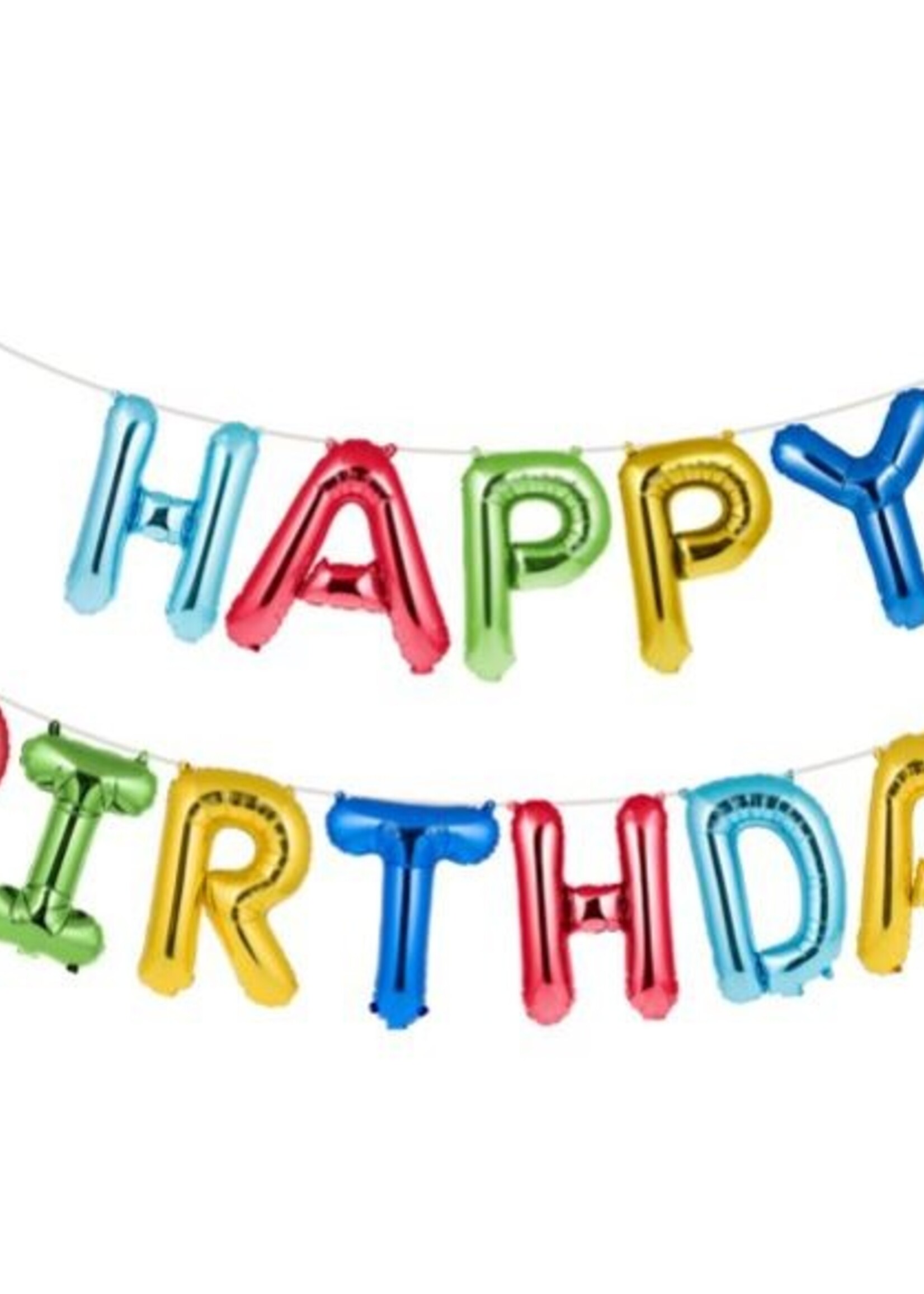 16 inches Happy Birthday Foil Balloons Bunting Multi