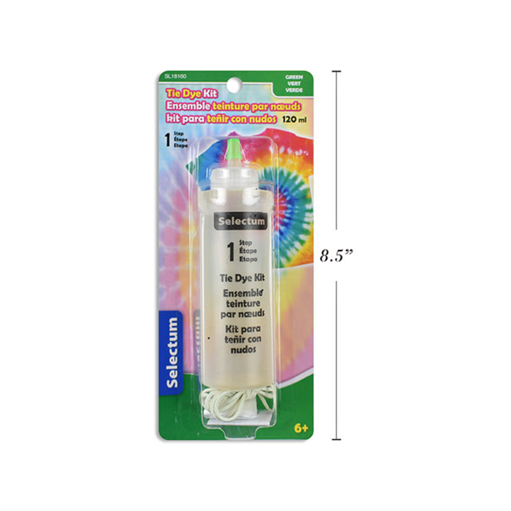 Tie Dye Bottle 120 ML with 6 Bands, 2 Gloves and Instructions