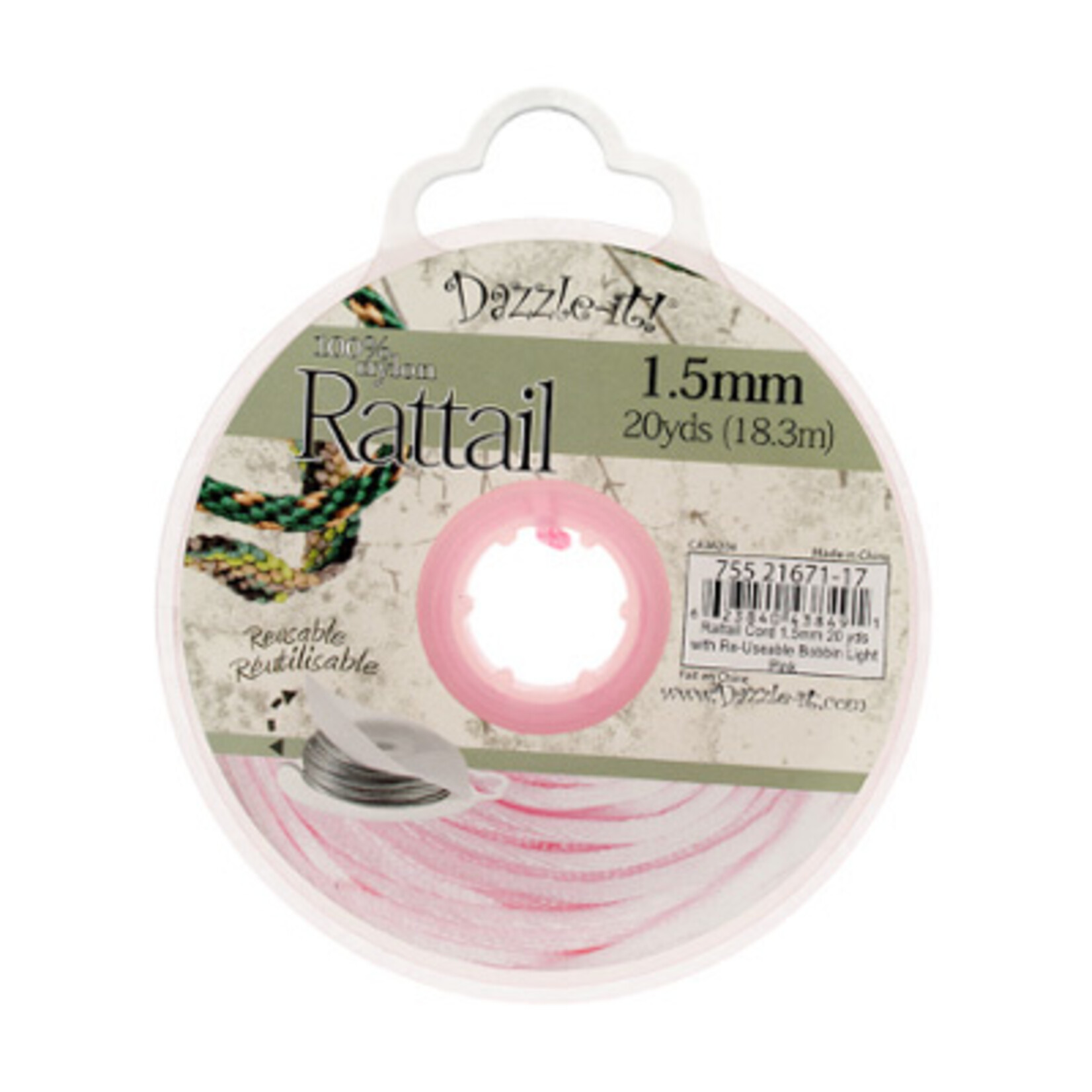 Rattail Cord With Re-Useable Bobbin (20 Yards)