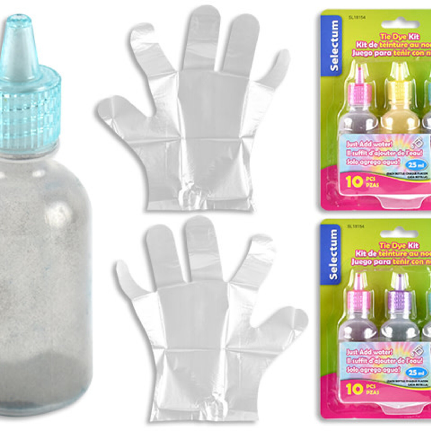 Tie Dye Kit with Gloves (25ml each) - Purple, Turquoise and  Fuchsia