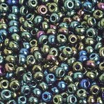 Czech Seed Beads (13 grams)  8/0 Opaque Green Iris