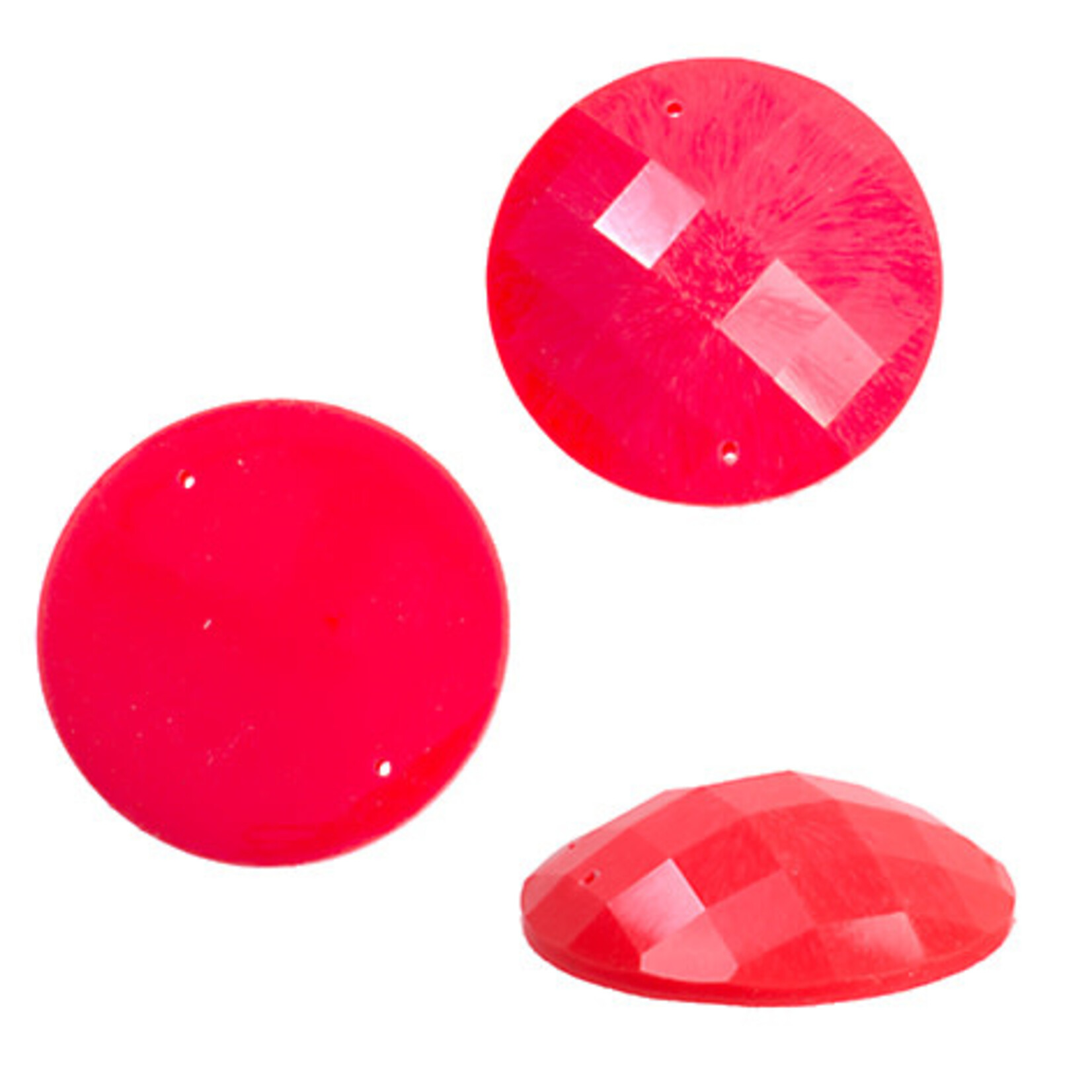 Resin Sew-on Bright Stone 18mm Round