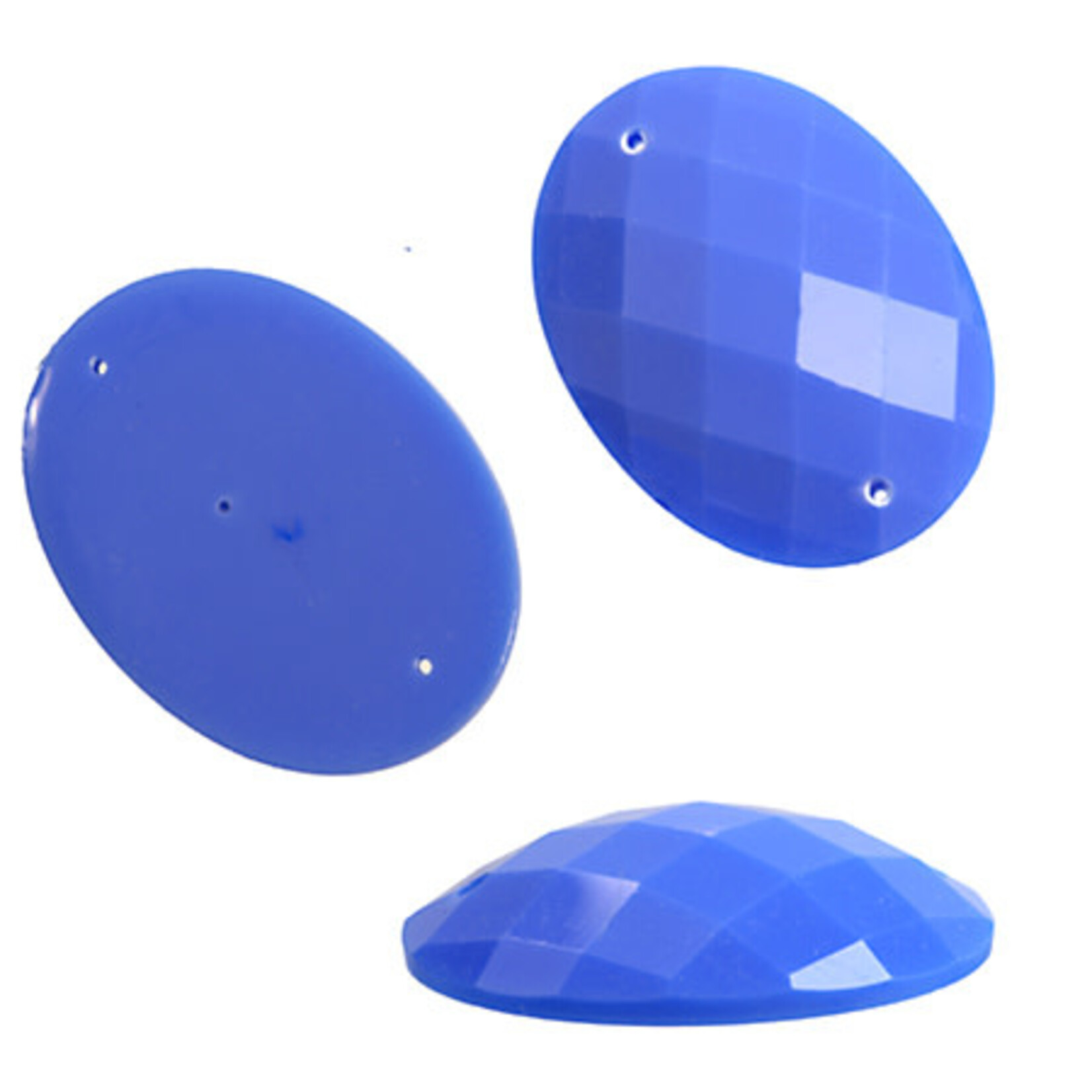 Resin Sew-on Bright Stone 18x25mm Oval