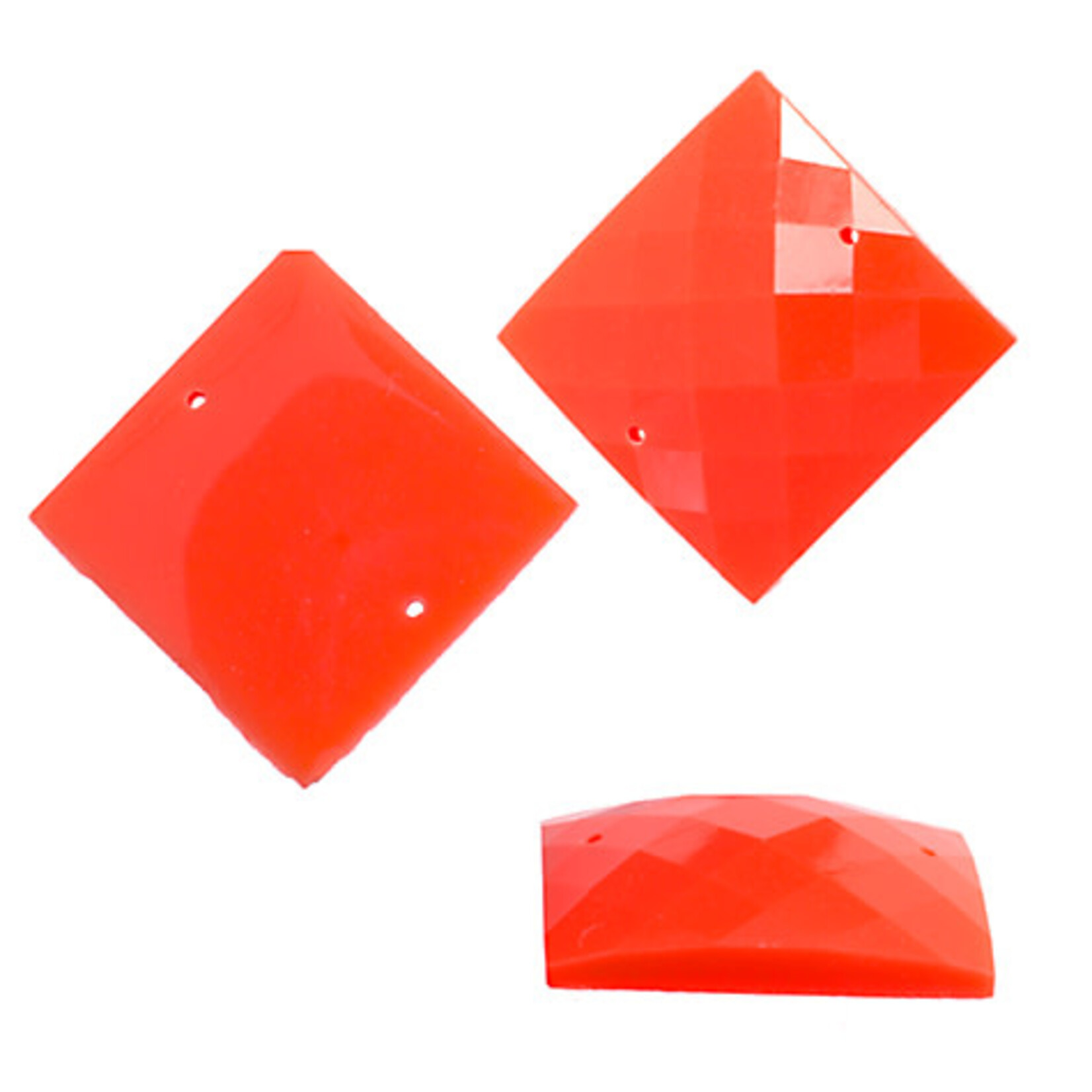 Resin Sew-on Bright Stone 25mm Square