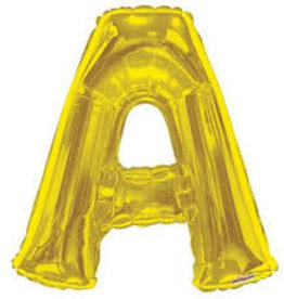 Foil Letter Balloon 34 Inches Gold A