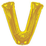 Foil Letter Balloon 34 Inches Gold V