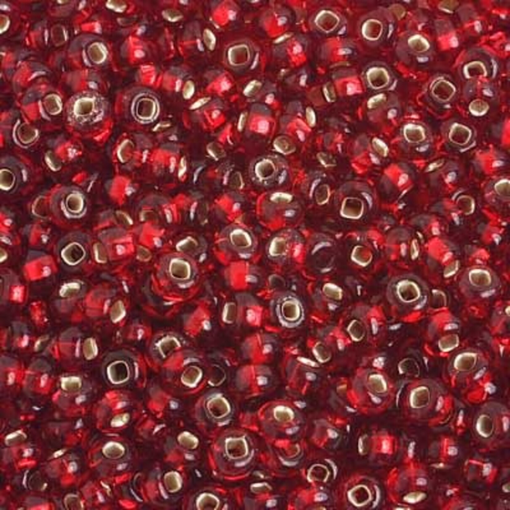 Ponybead  (500 grams) 6/0 Silverlined Red