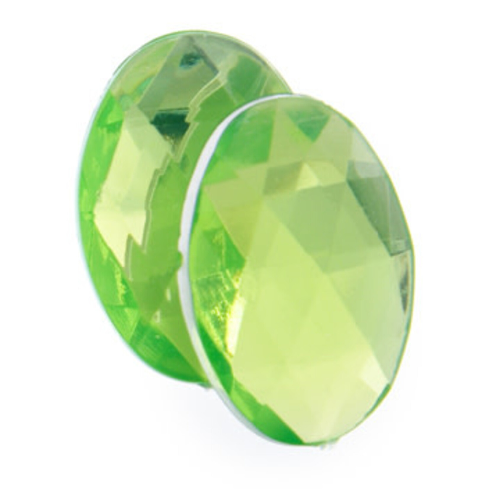 Acrylic Facetted Rhinestone Oval (100 pcs)14x10mm Lime Green