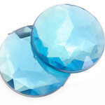 Acrylic Facetted Rhinestone Round 18mm (100 pcs)  Aqua