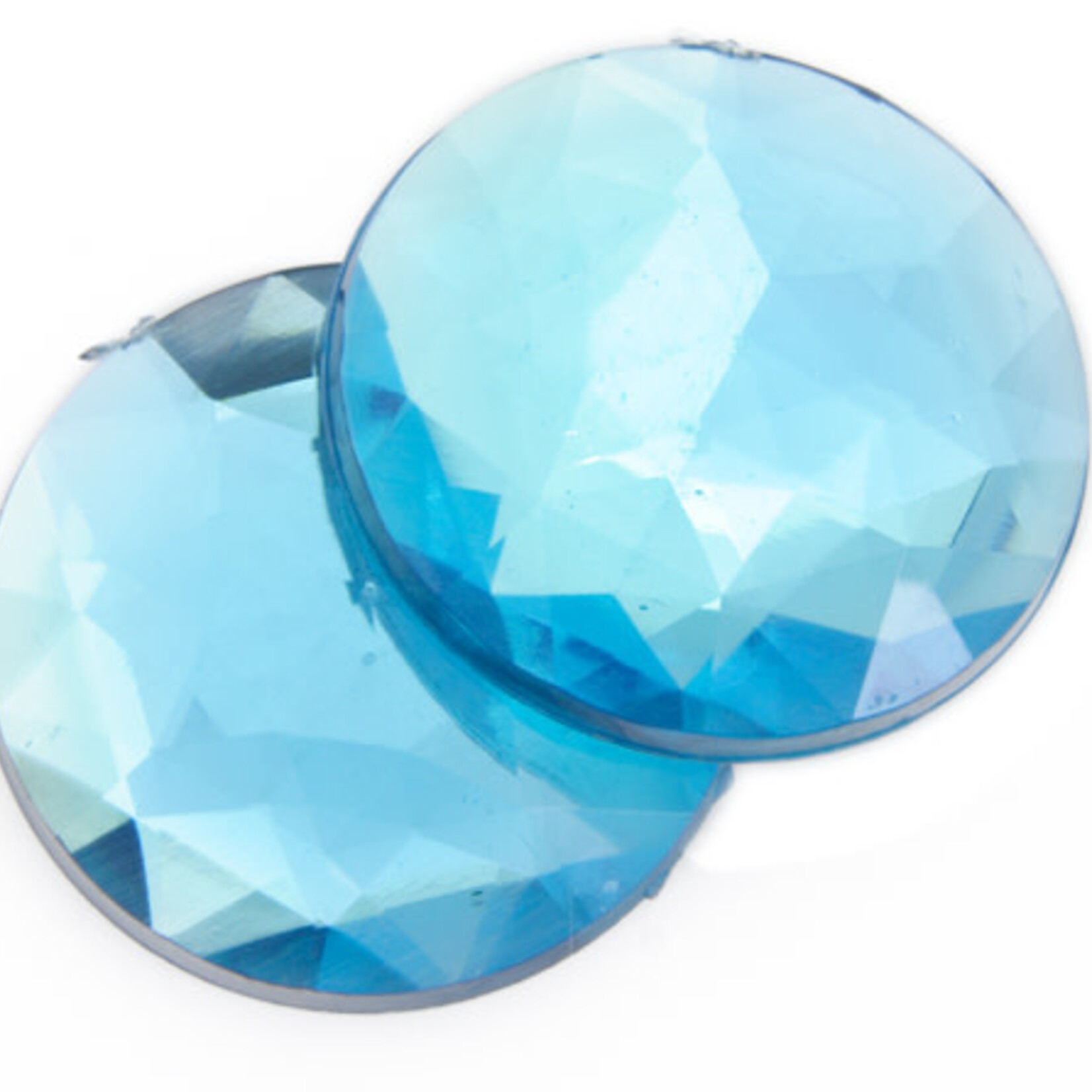 Acrylic Facetted Rhinestone Round 18mm (100 pcs)  Aqua
