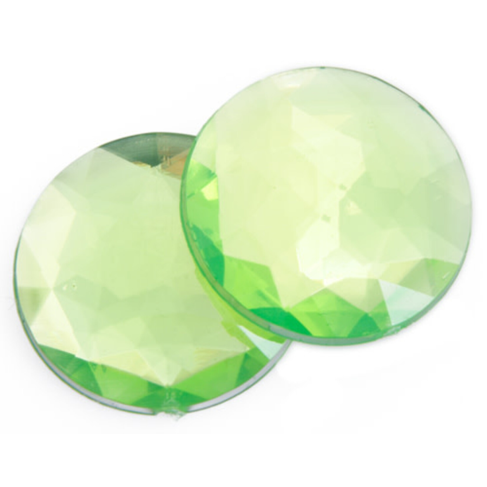 Acrylic Facetted Rhinestone Round 18mm (100 pcs)  Peridot