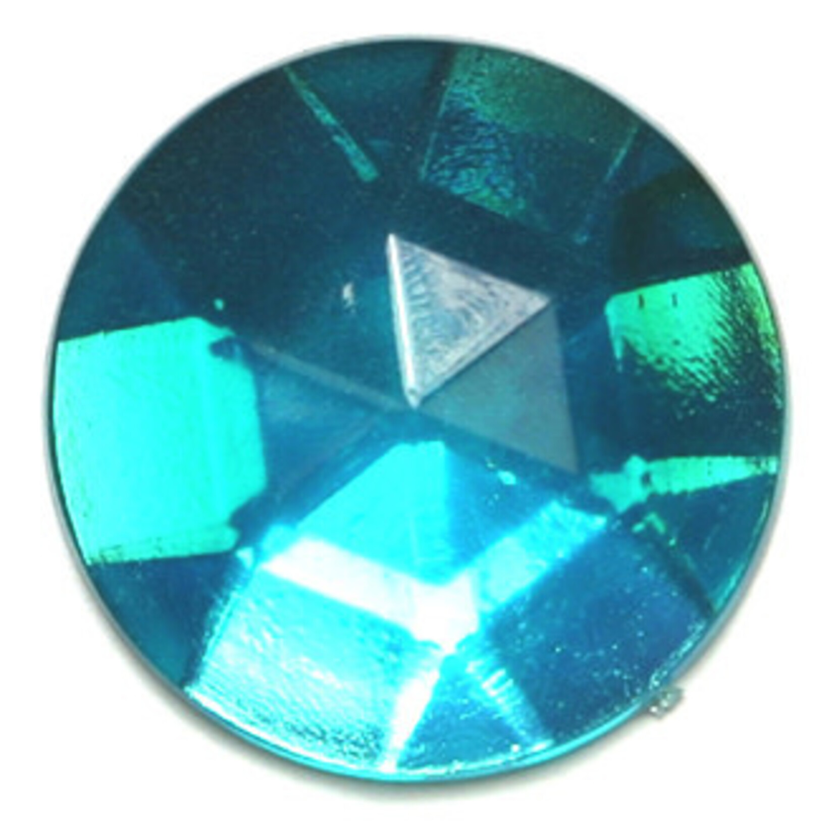 Acrylic Facetted Rhinestone Round 18mm (100 pcs)  Turquoise