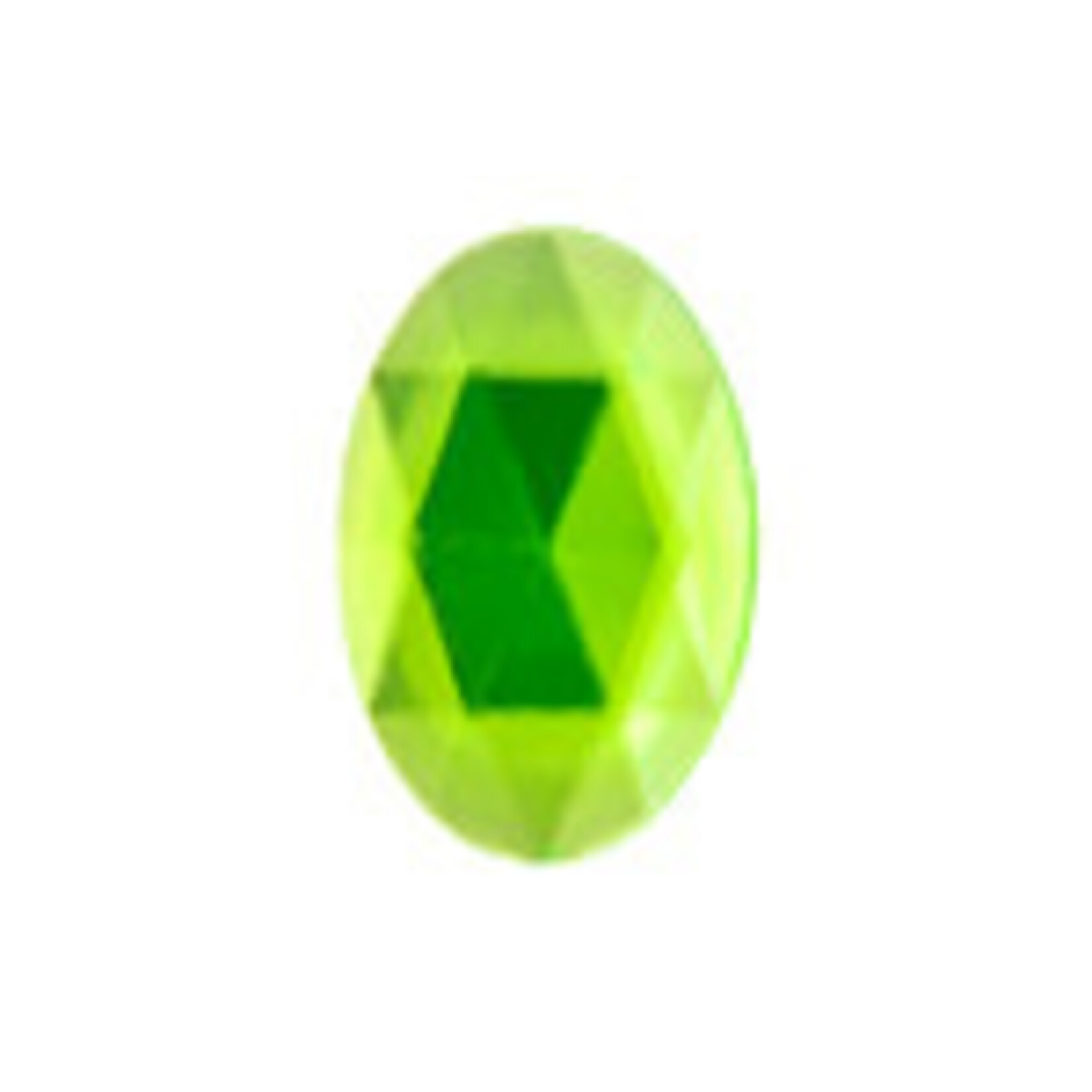 Acrylic Facetted Rhinestone Oval (100 pcs) 18x13mm Peridot