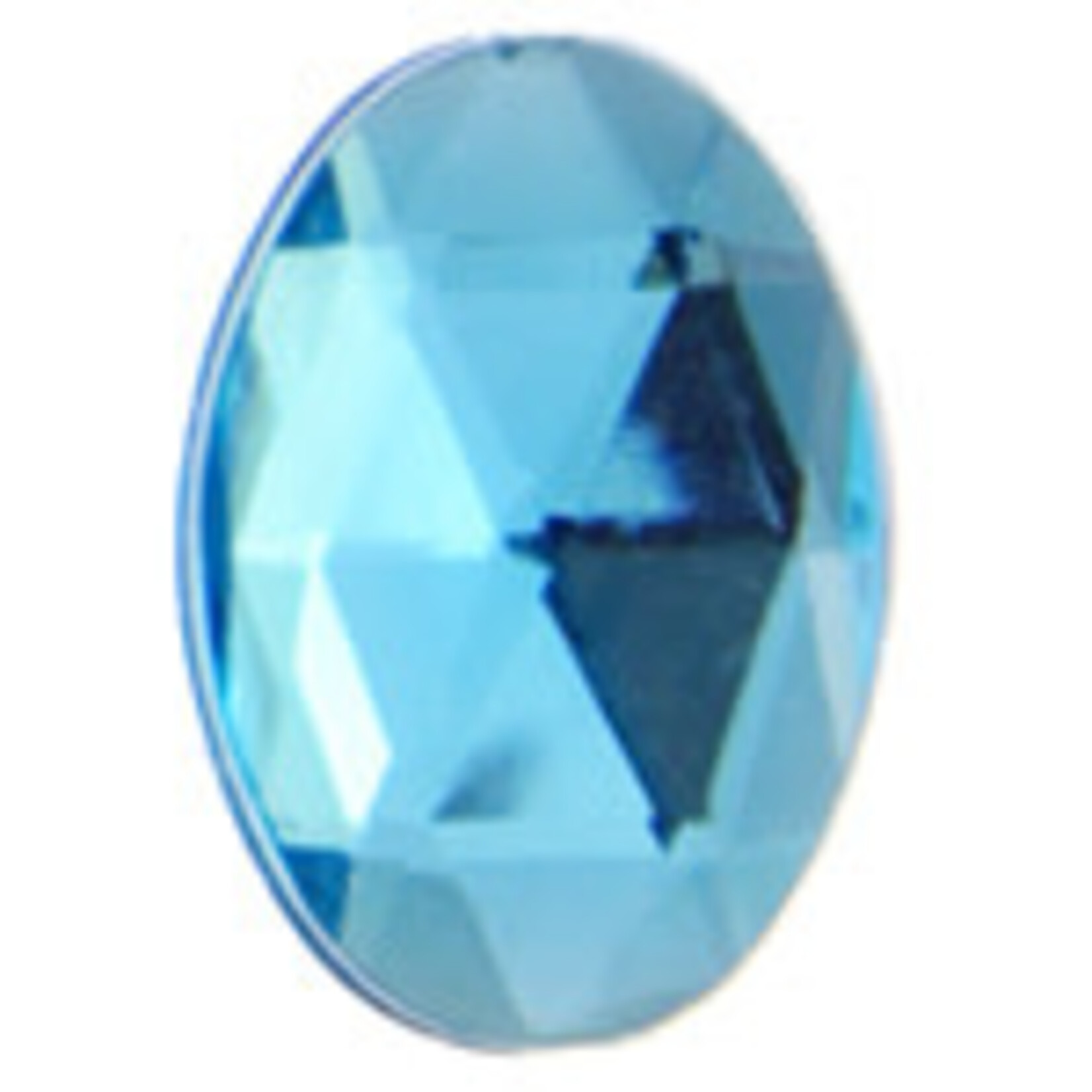 Acrylic Facetted Rhinestone Oval (100 pcs) 25x18mm Aqua