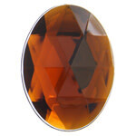 Acrylic Facetted Rhinestone Oval (100 pcs) 25x18mm Brown