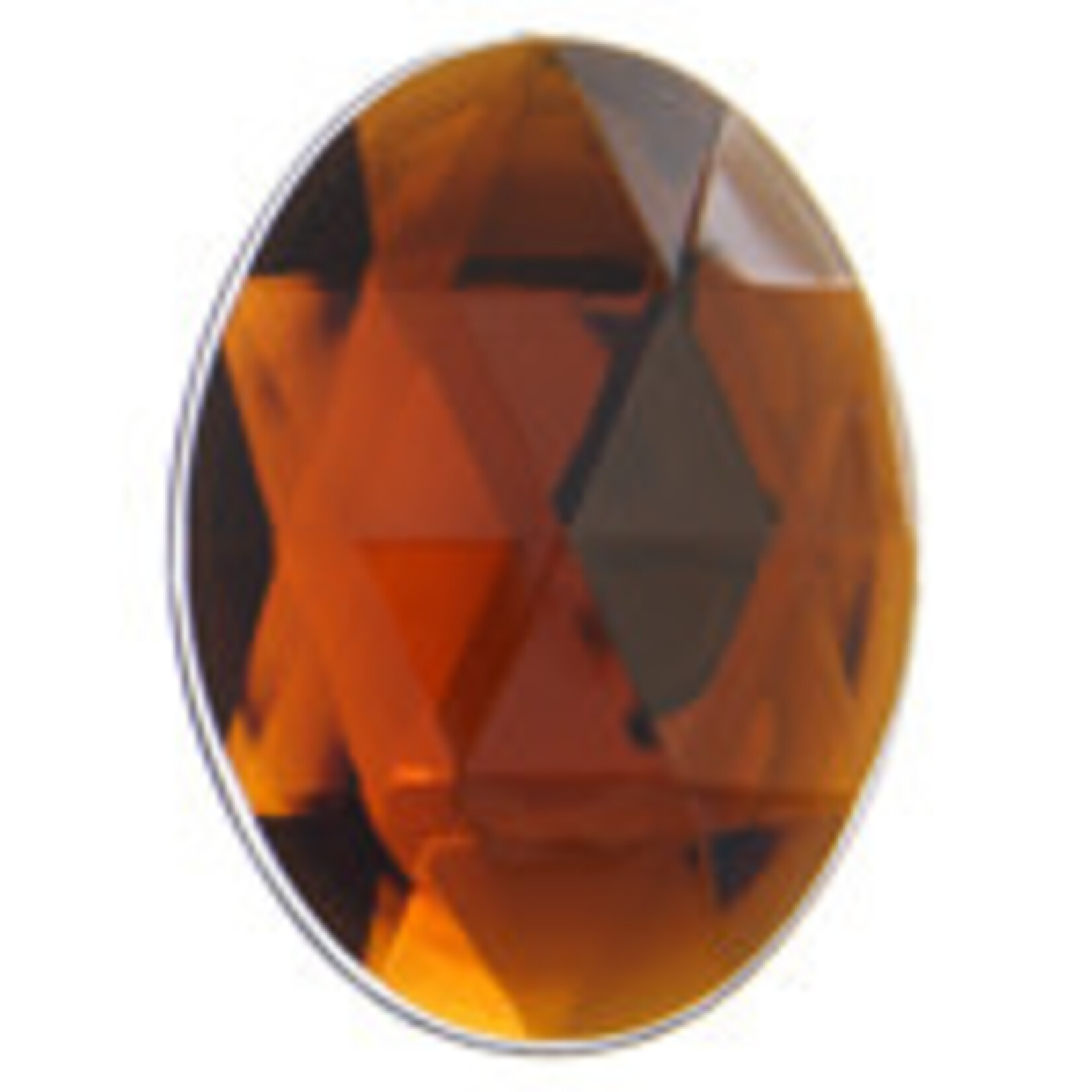 Acrylic Facetted Rhinestone Oval (100 pcs) 25x18mm Brown