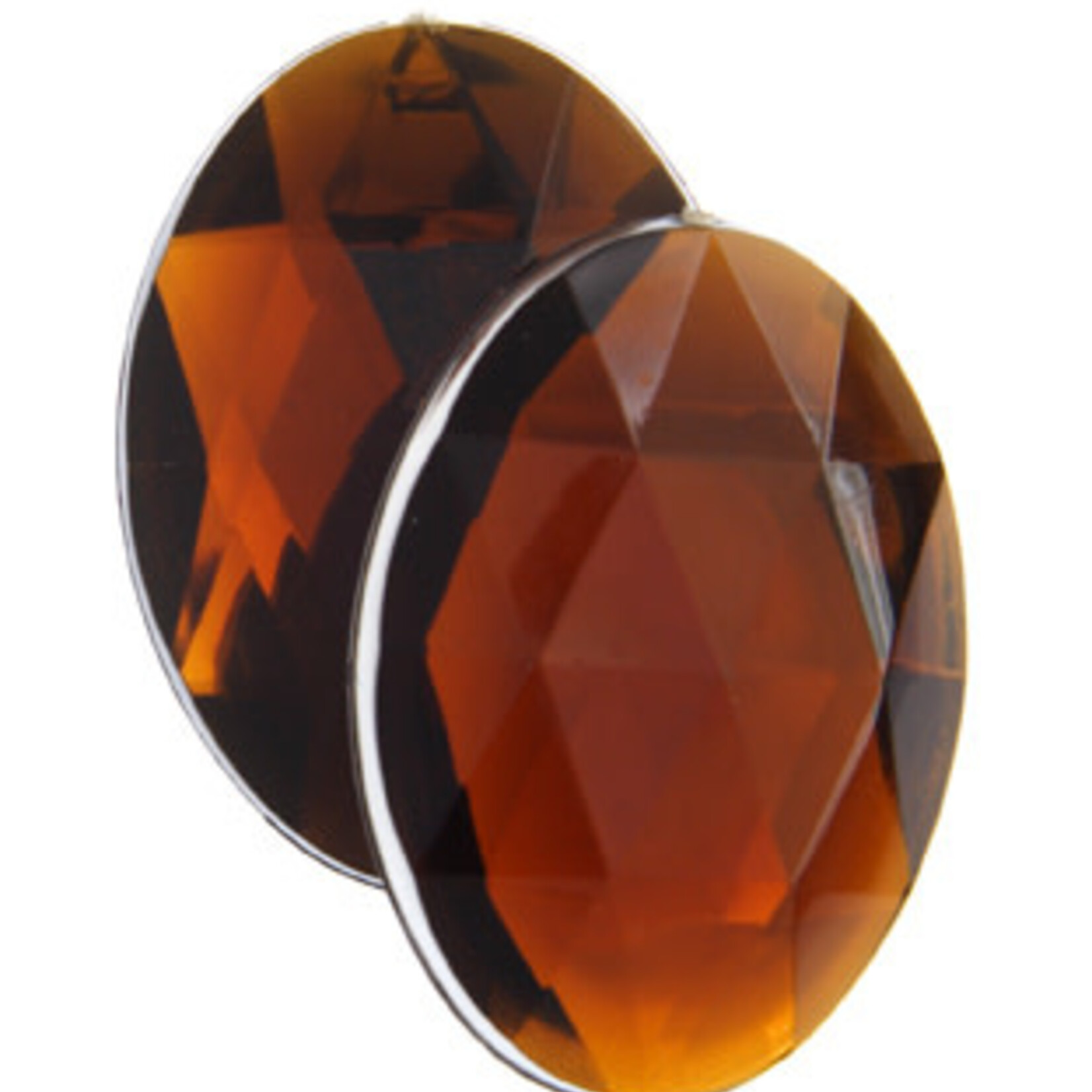 Acrylic Facetted Rhinestone Oval (100 pcs) 25x18mm Brown