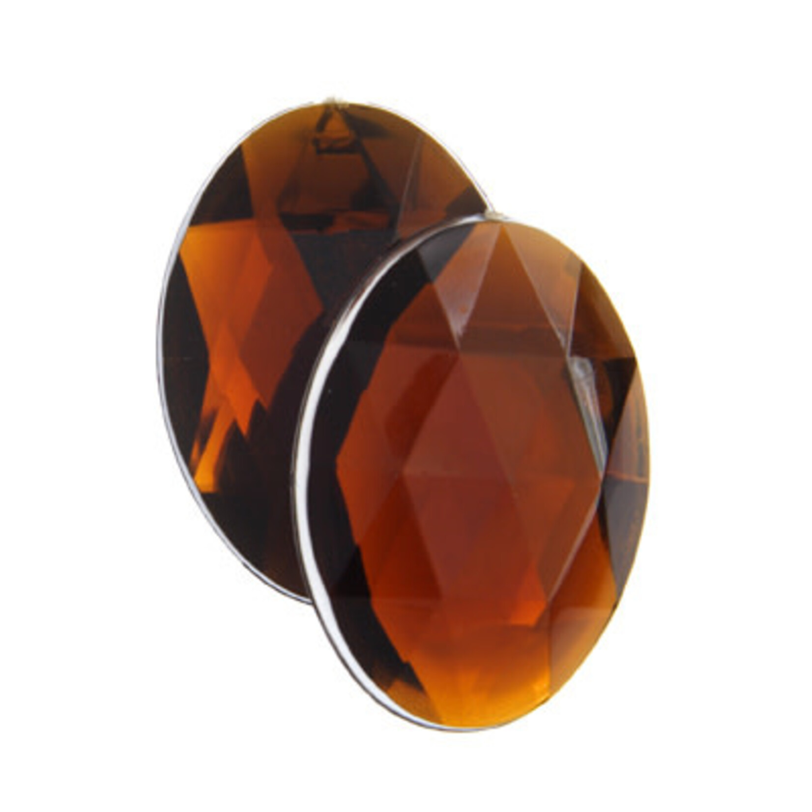 Acrylic Facetted Rhinestone Oval (100 pcs) 25x18mm Brown