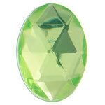 Acrylic Facetted Rhinestone Oval (100 pcs) 25x18mm Peridot