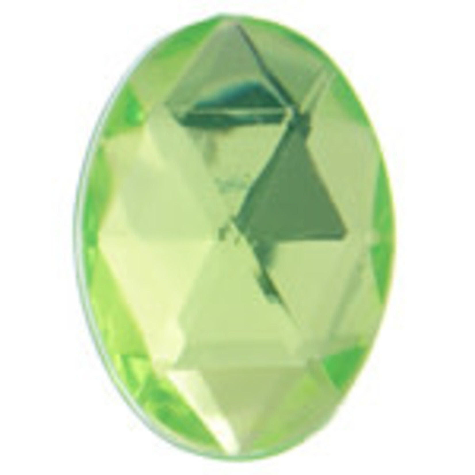 Acrylic Facetted Rhinestone Oval (100 pcs) 25x18mm Peridot