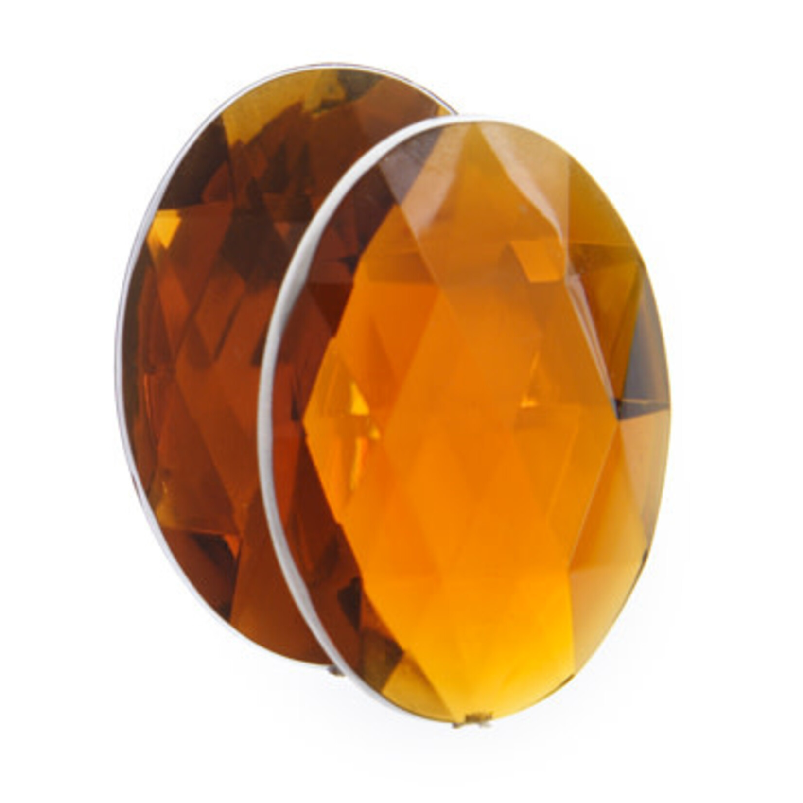 Acrylic Facetted Rhinestone Oval (100 pcs) 25x18mm Topaz