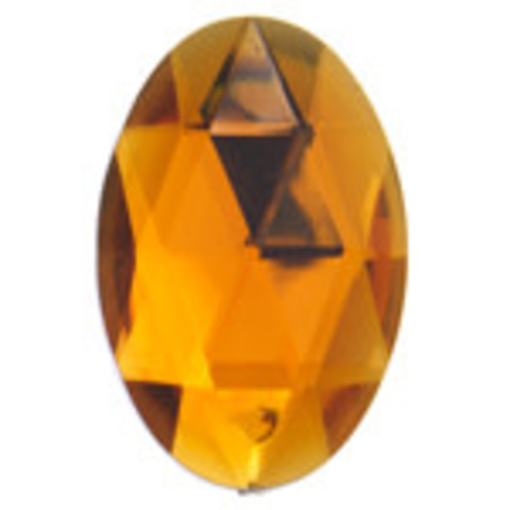 Acrylic Facetted Rhinestone Oval (100 pcs) 25x18mm Topaz