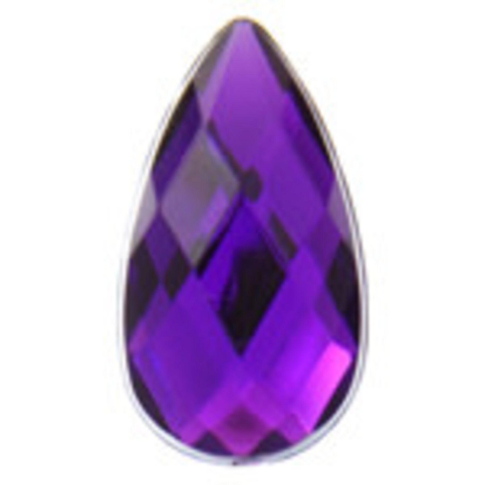 Acrylic Facetted Rhinestone Pear 21x12mm (100 pcs) Purple
