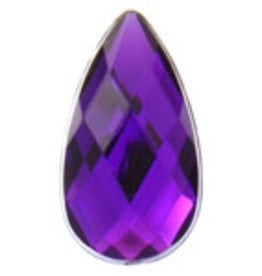 Acrylic Facetted Rhinestone Pear 21x12mm (100 pcs) Purple