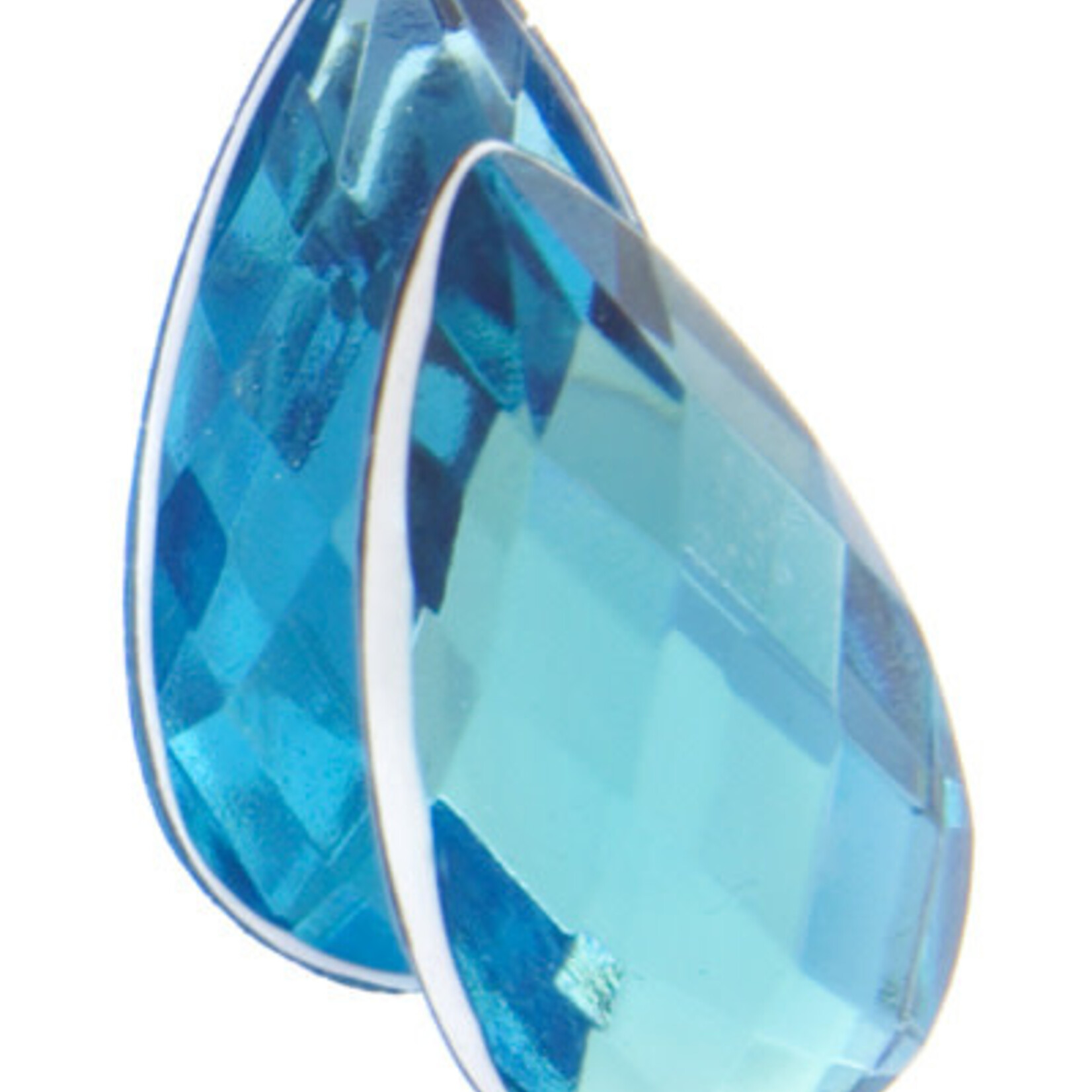 Acrylic Facetted Rhinestone Pear 30x17mm  (100 pcs) Aqua