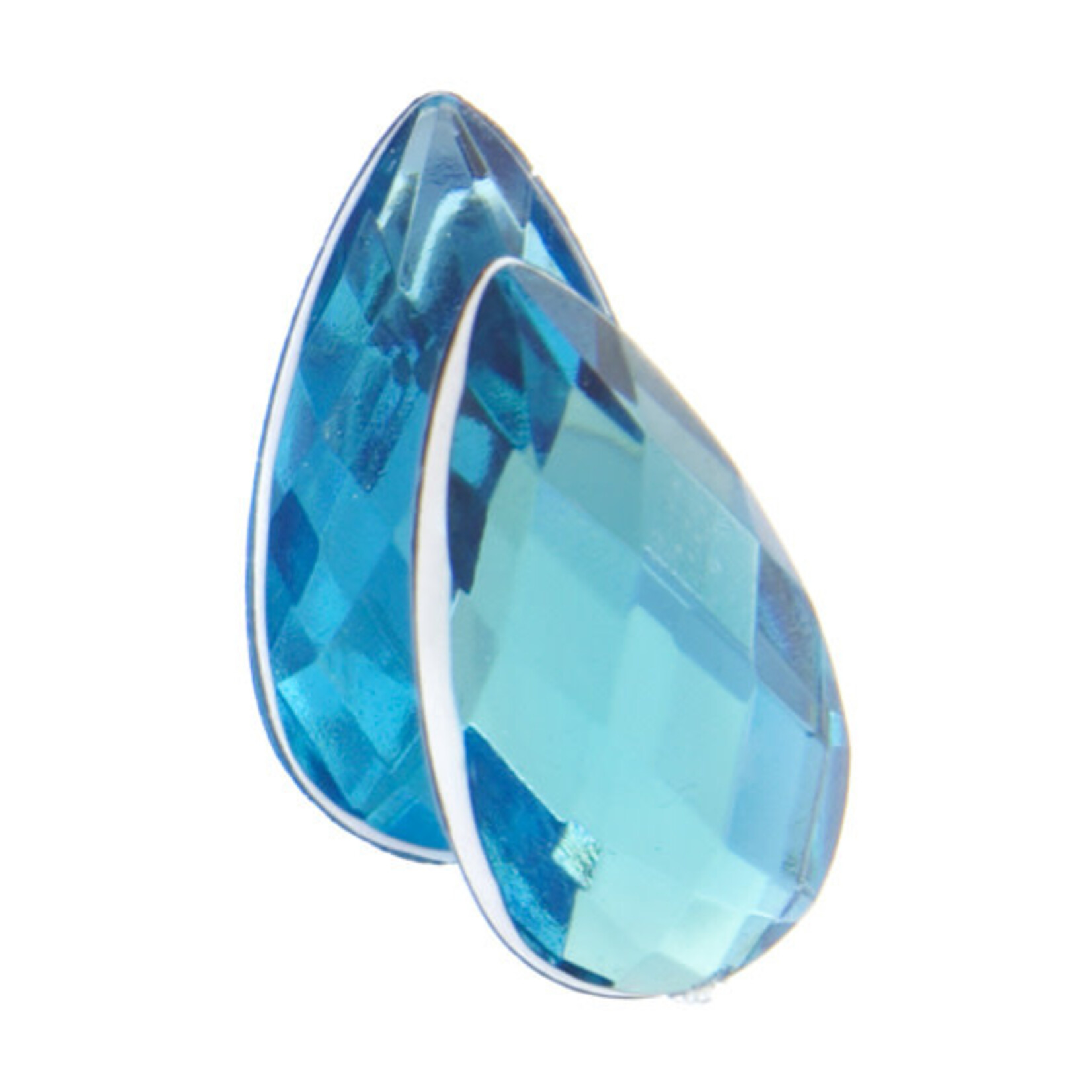 Acrylic Facetted Rhinestone Pear 30x17mm  (100 pcs) Aqua