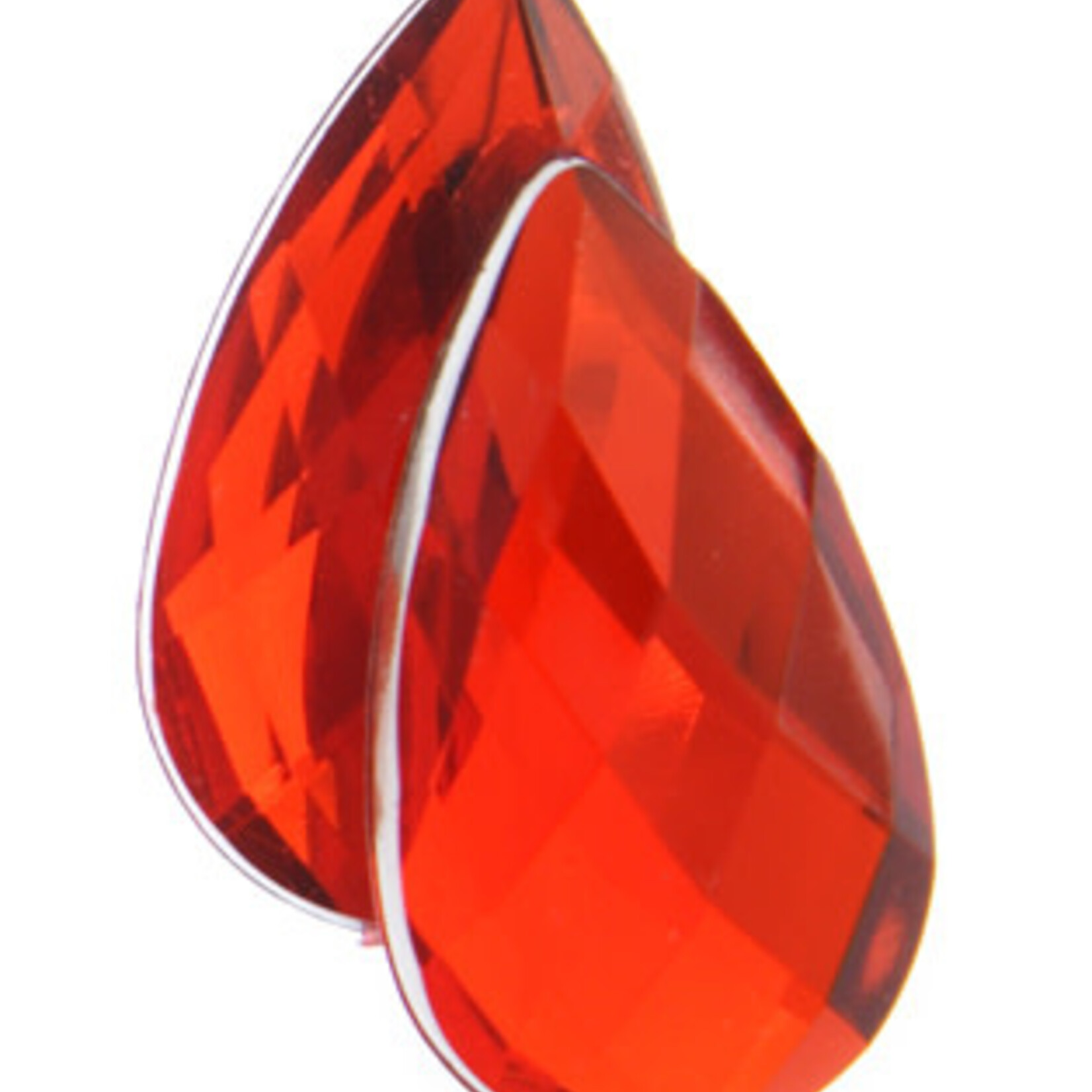 Acrylic Facetted Rhinestone Pear 30x17mm  (100 pcs) Bright Red