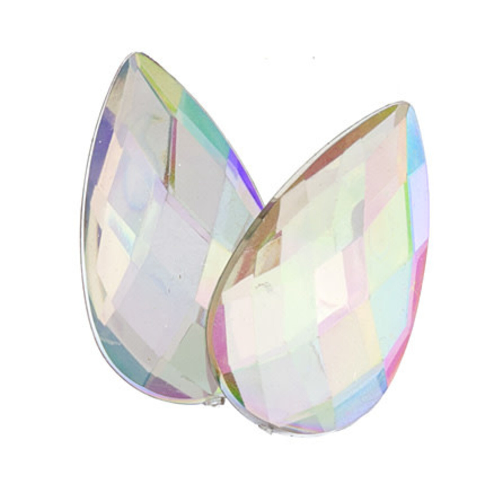 Acrylic Facetted Rhinestone Pear 30x17mm  (100 pcs) Crystal AB 30x17mm