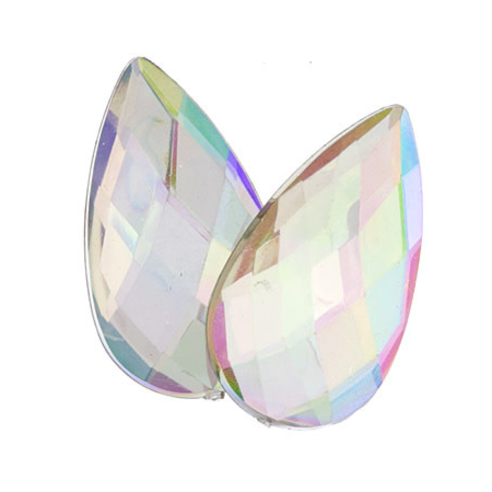 Acrylic Facetted Rhinestone Pear 30x17mm  (100 pcs) Crystal AB 30x17mm