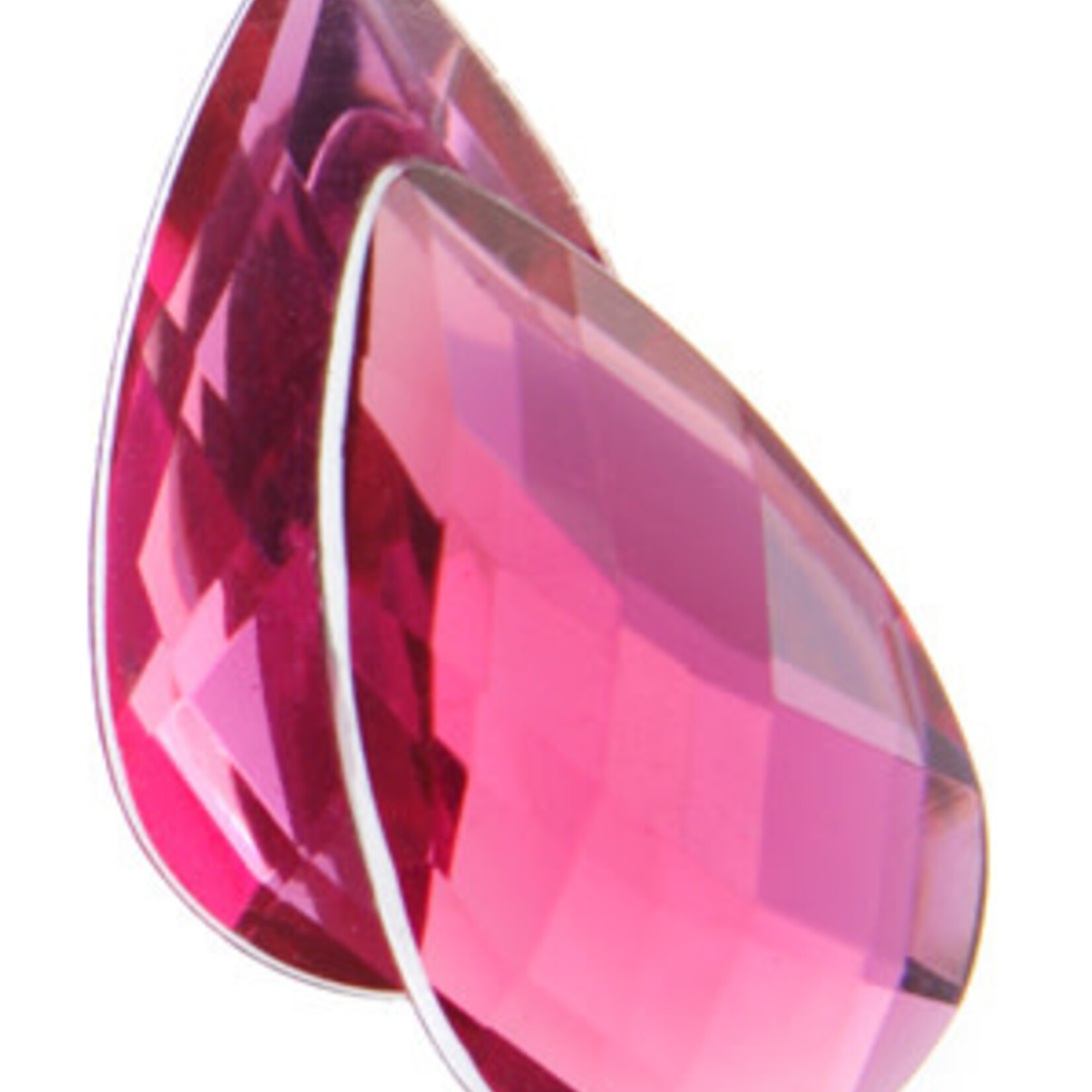 Acrylic Facetted Rhinestone Pear 30x17mm  (100 pcs) Fuchsia