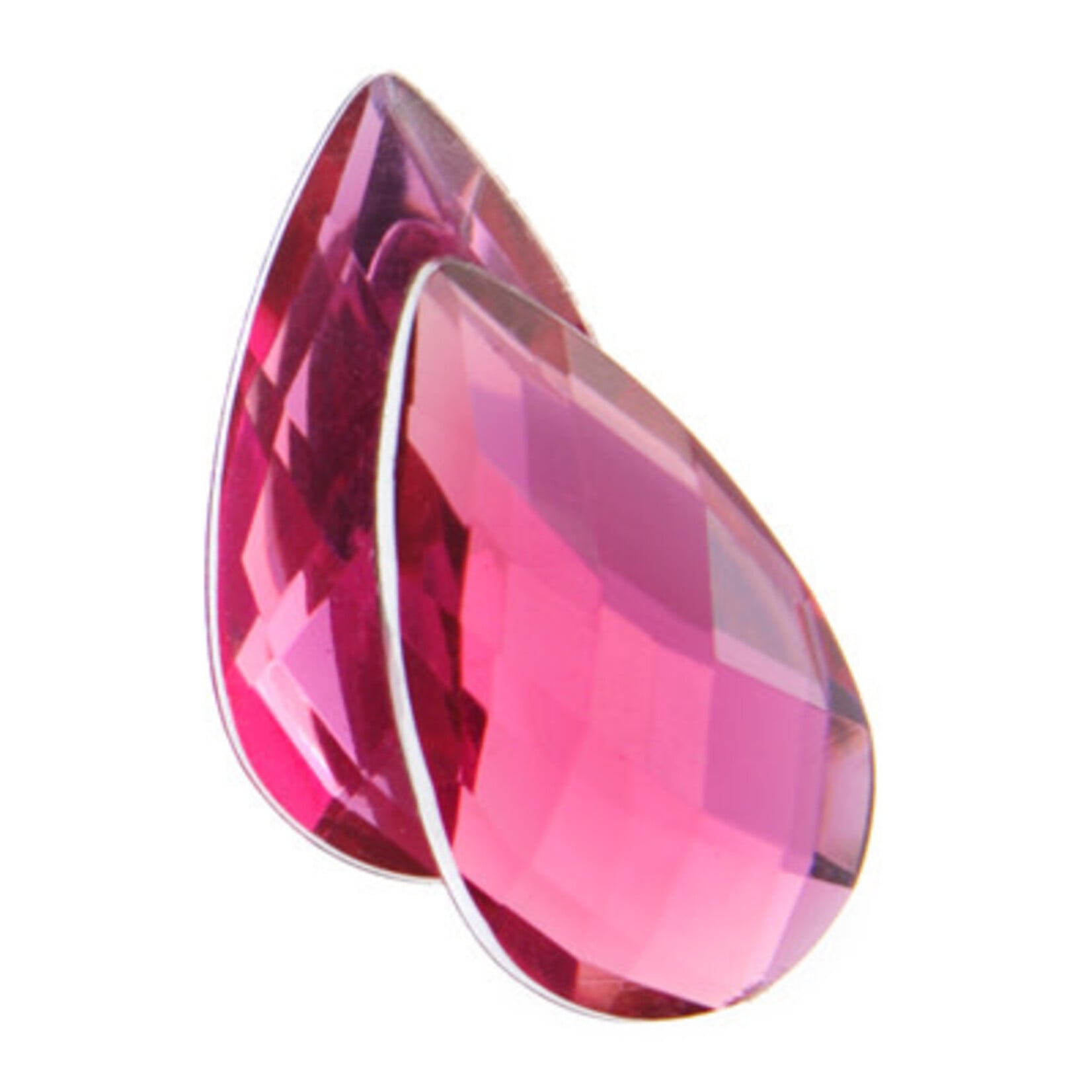 Acrylic Facetted Rhinestone Pear 30x17mm  (100 pcs) Fuchsia