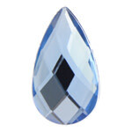 Acrylic Facetted Rhinestone Pear 30x17mm  (100 pcs) Light Blue