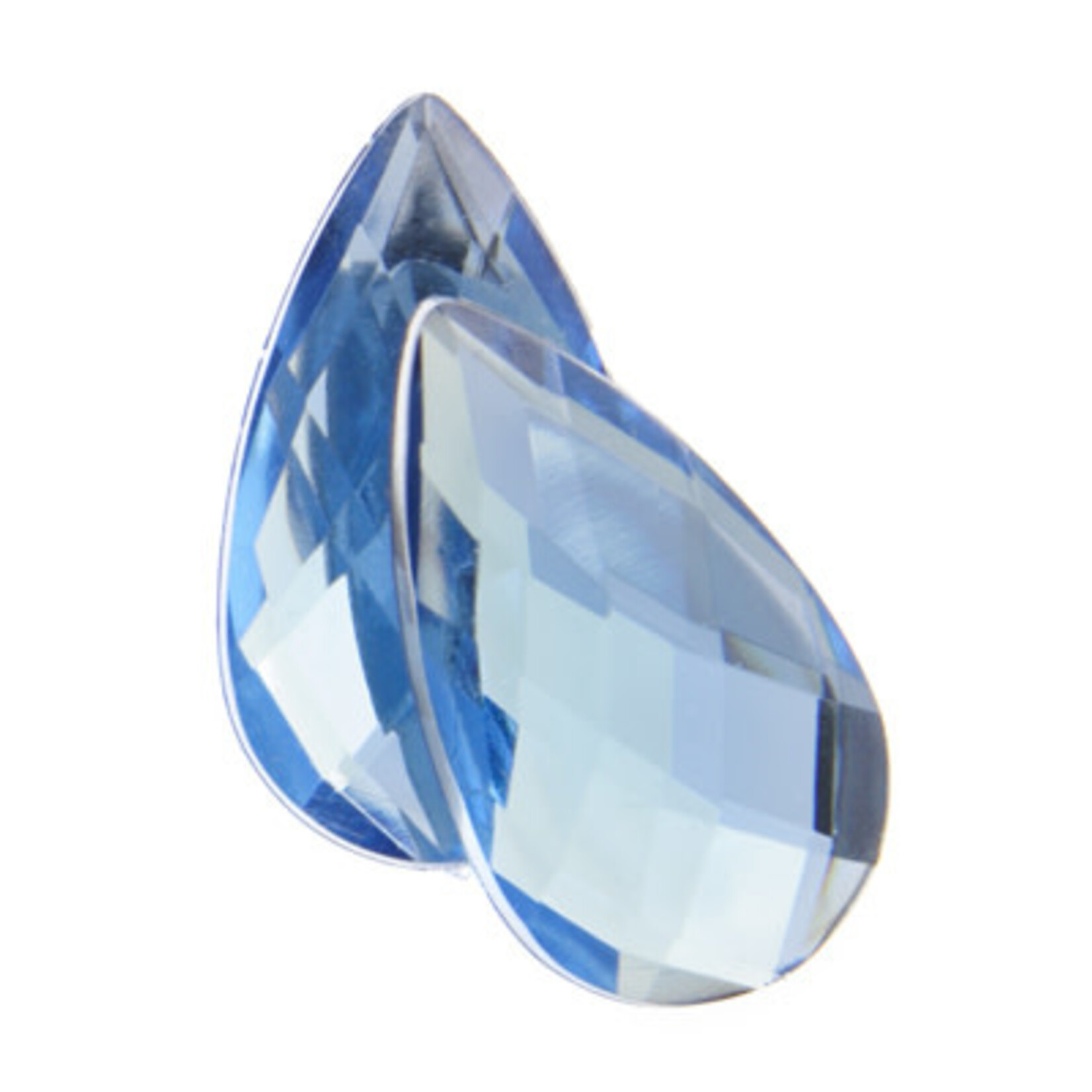 Acrylic Facetted Rhinestone Pear 30x17mm  (100 pcs) Light Blue