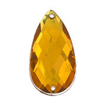 Acrylic Facetted Rhinestone Pear 30x17mm  (100 pcs) Marigold