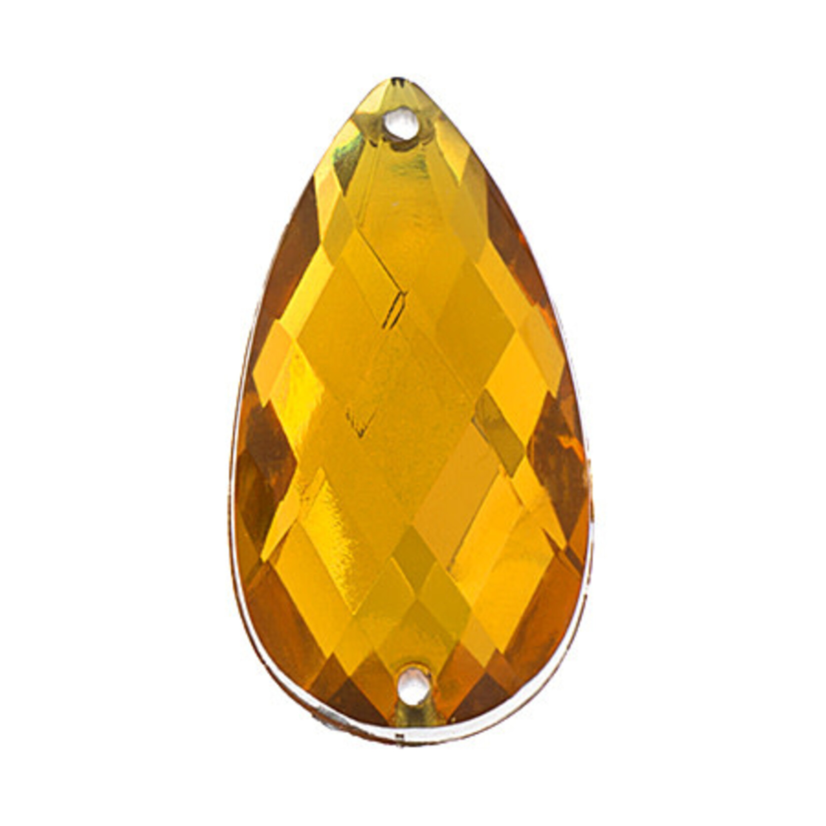 Acrylic Facetted Rhinestone Pear 30x17mm  (100 pcs) Marigold
