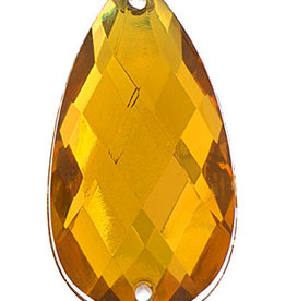 Acrylic Facetted Rhinestone Pear 30x17mm  (100 pcs) Marigold