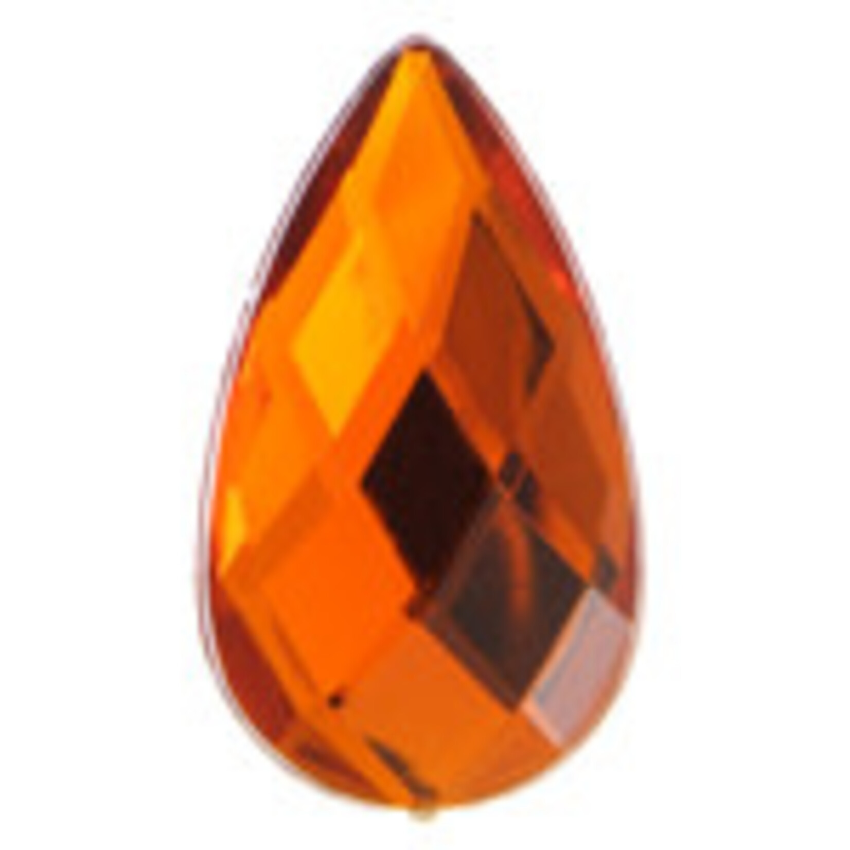 Acrylic Facetted Rhinestone Pear 30x17mm  (100 pcs) Orange