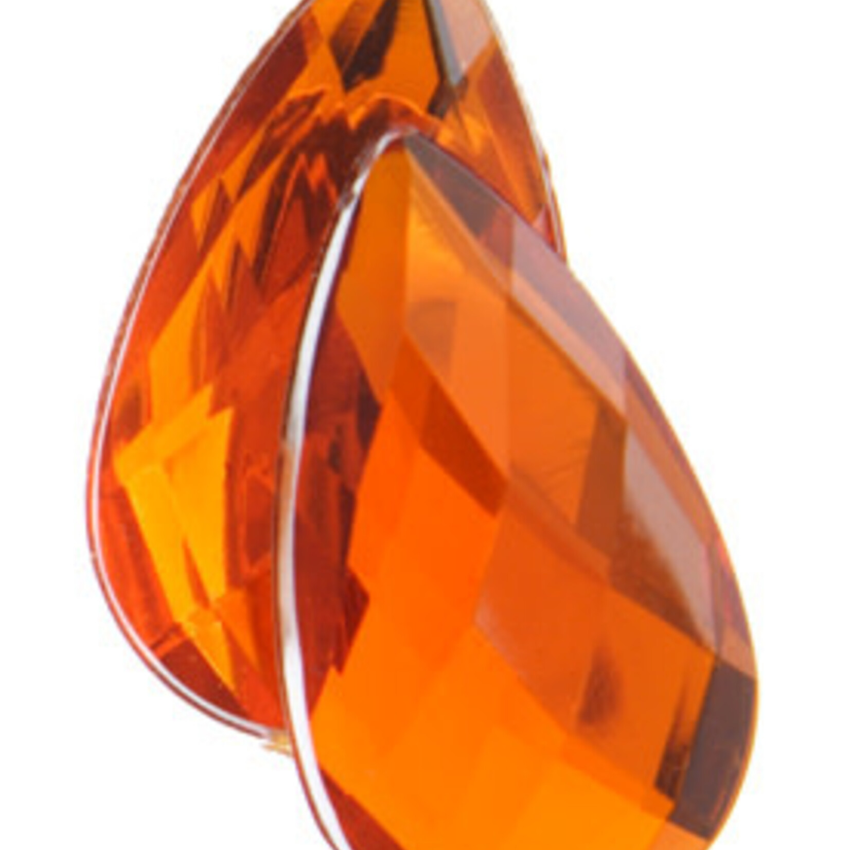 Acrylic Facetted Rhinestone Pear 30x17mm  (100 pcs) Orange