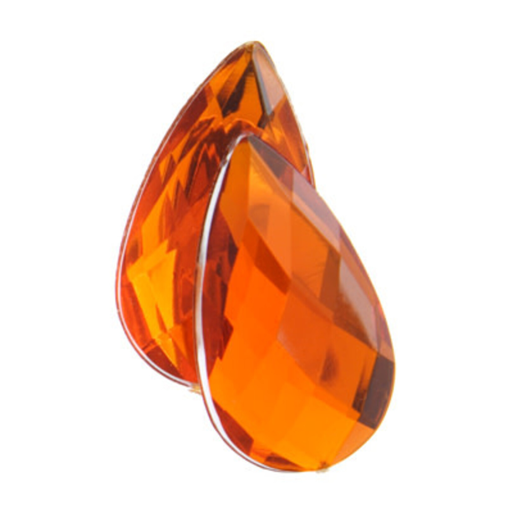 Acrylic Facetted Rhinestone Pear 30x17mm  (100 pcs) Orange