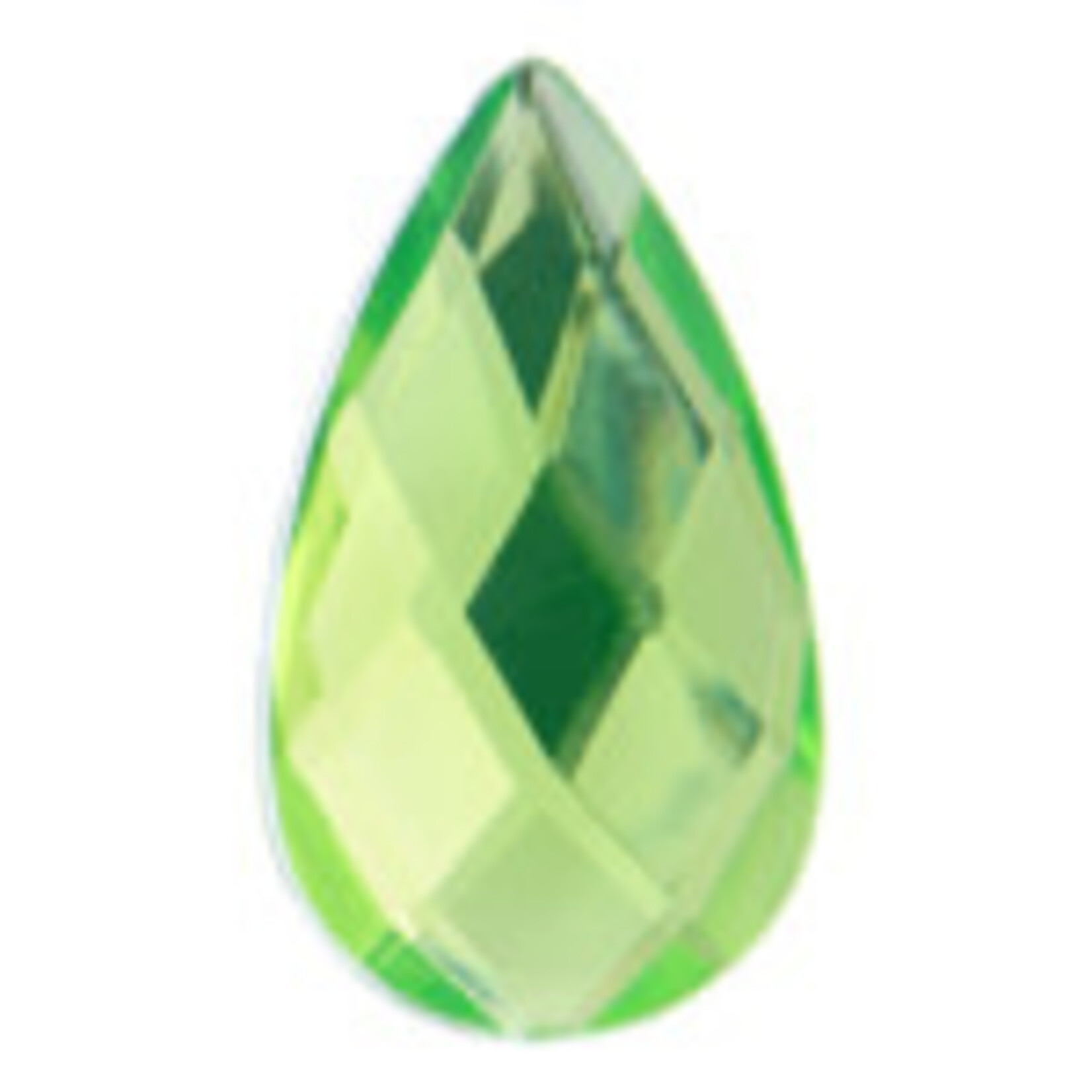 Acrylic Facetted Rhinestone Pear 30x17mm  (100 pcs) Peridot