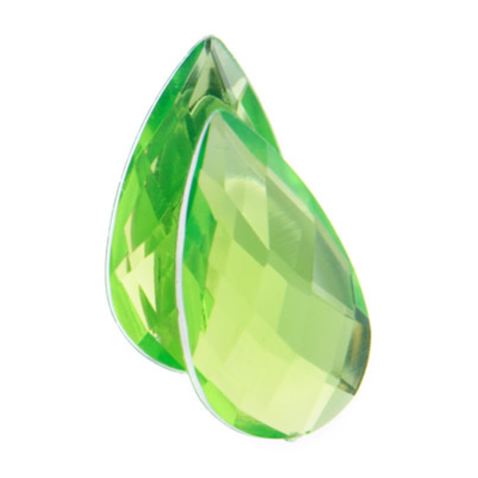 Acrylic Facetted Rhinestone Pear 30x17mm  (100 pcs) Peridot