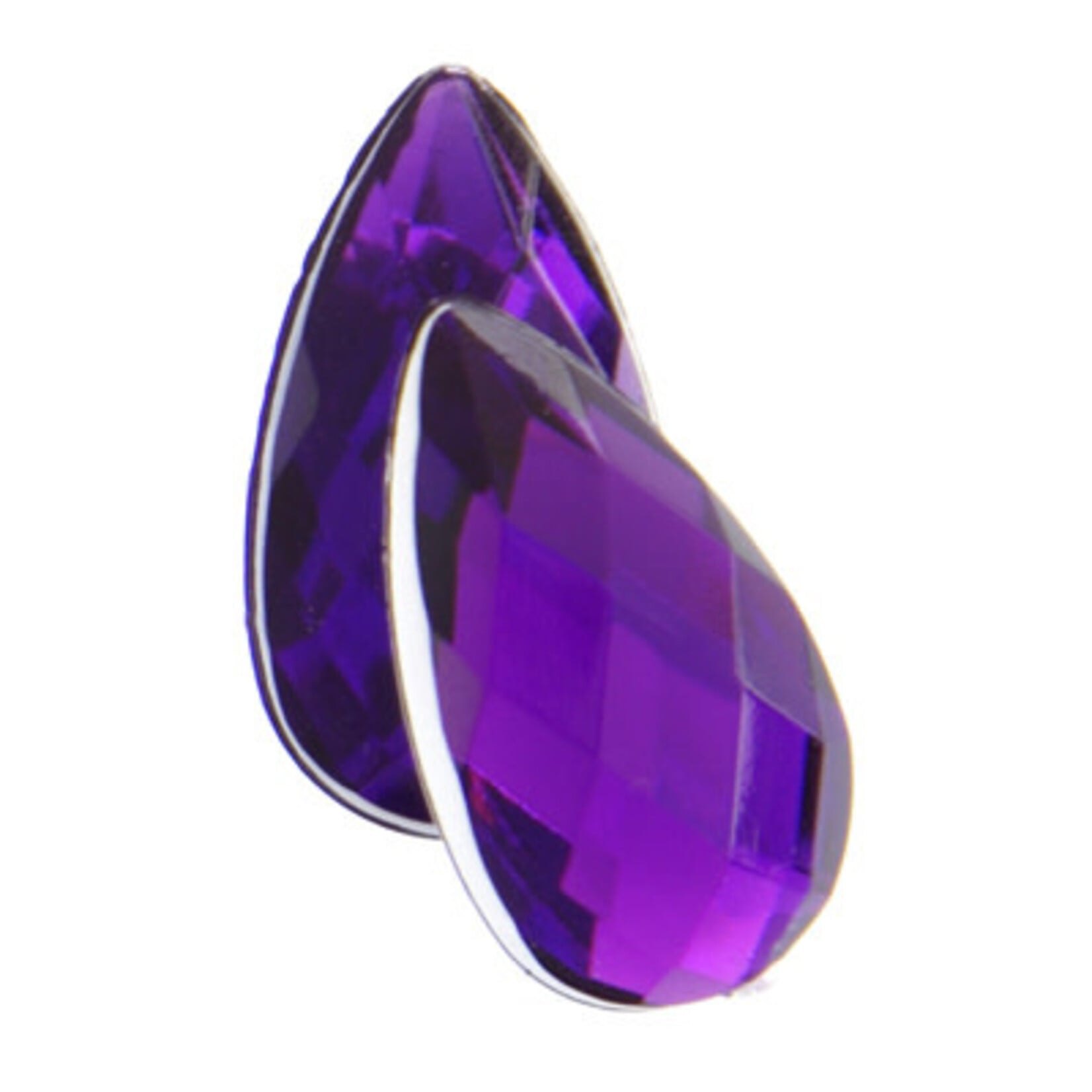 Acrylic Facetted Rhinestone Pear 30x17mm  (100 pcs) Purple