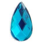 Acrylic Facetted Rhinestone Pear 30x17mm  (100 pcs) Turquoise